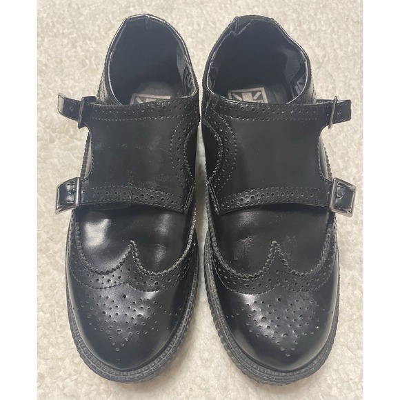 T.U.K Shoes - TUK Platform Shoes Women's 8 Men's 6 Black Oxford Buckle Goth Grunge Streetwear